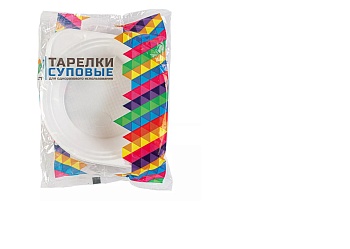тарелка суповая  6 шт (белая пс)