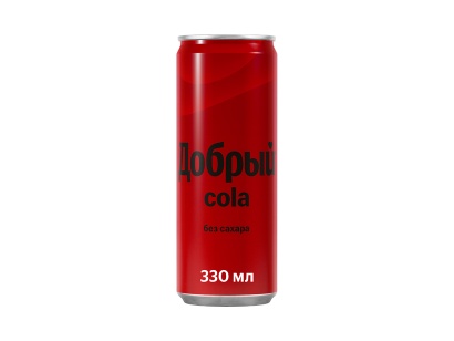 газированный напиток добрый cola без сахара 0,33 л, жб